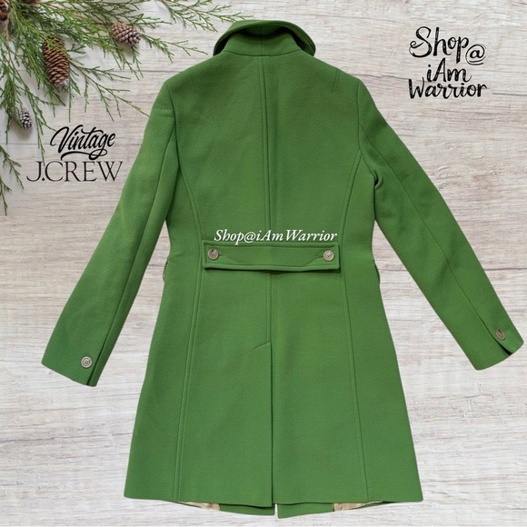 J.Crew rare vintage wool piqué town coat in alpine green *shop@iamwarrior - Picture 9 of 13